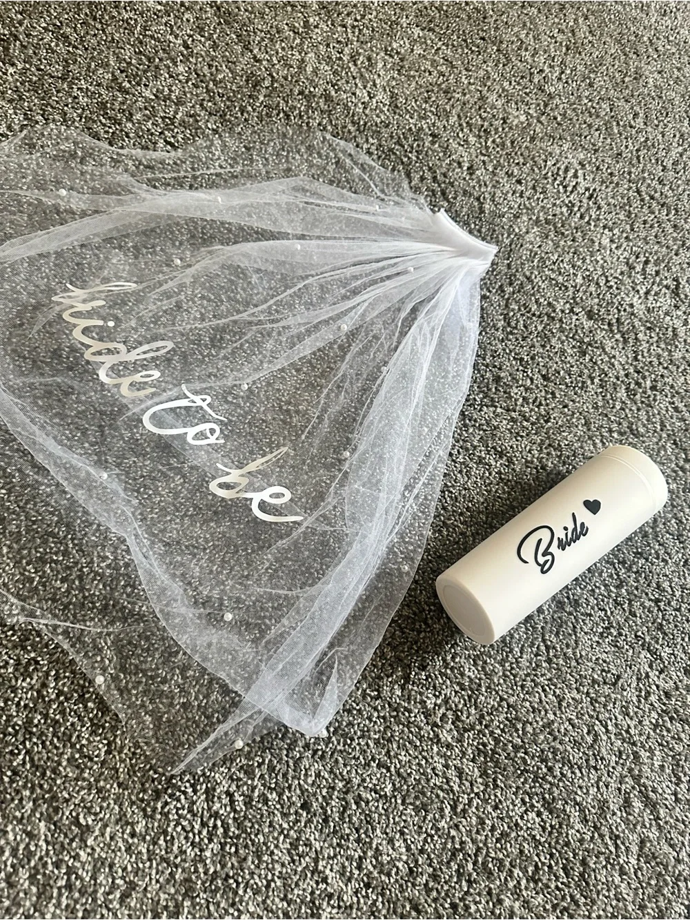 Bride to be veil and bride cup